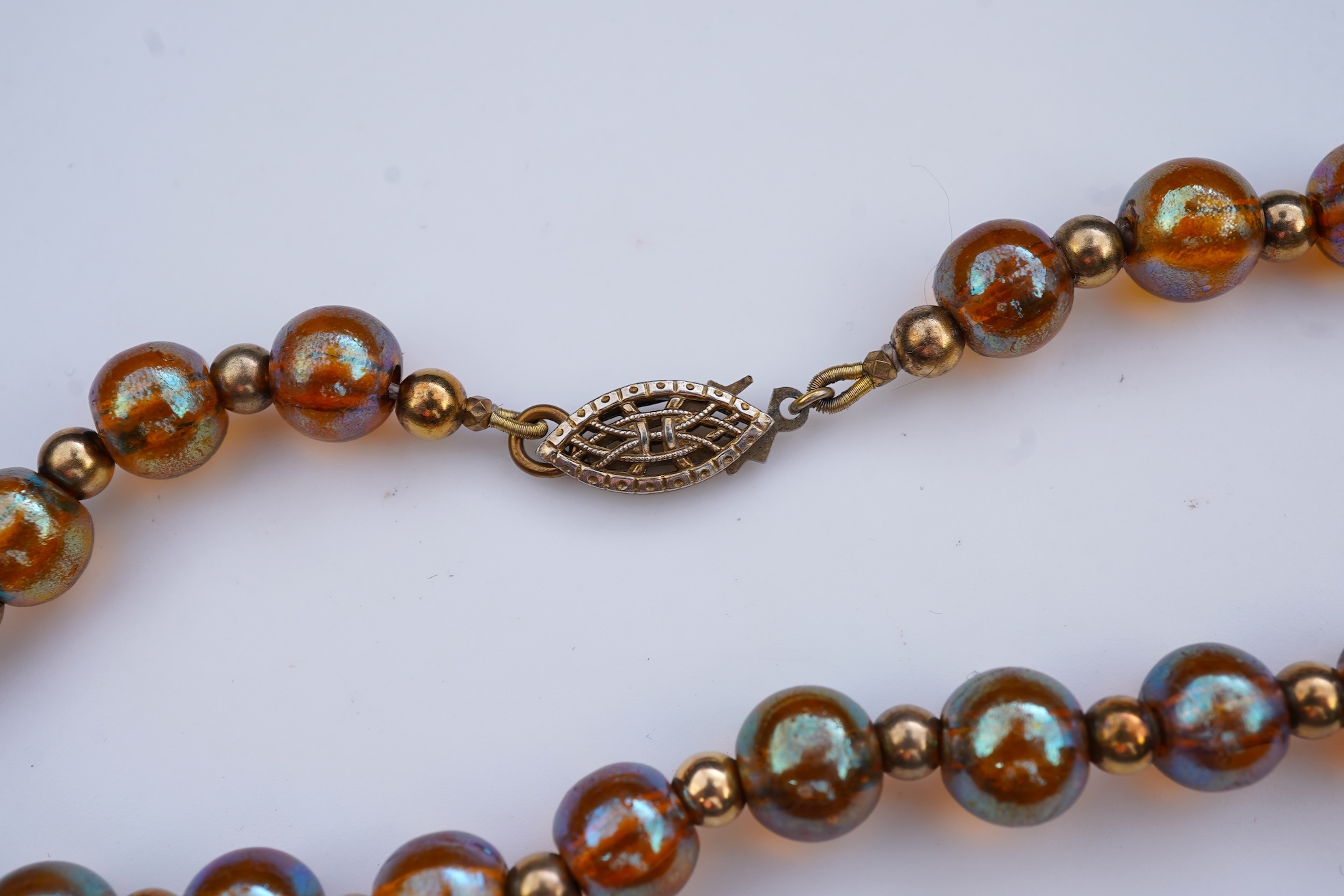 WMF (Wurttembergische Metallwarenfabrik), a 'Myra' glass bead necklace, circa 1930